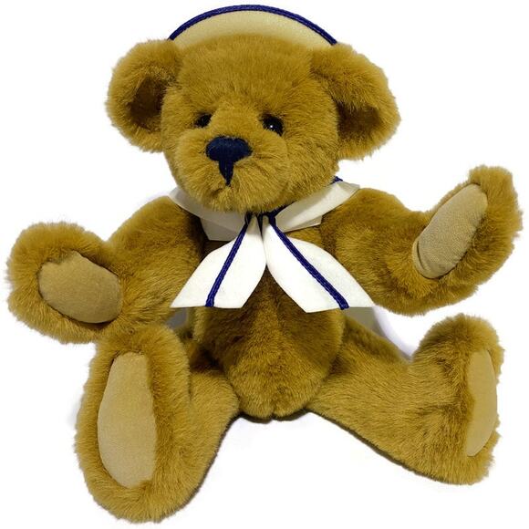 Annette Funicello Plush Bear With Sailor Hat and Collar 15 Inches Tall Posable - Picture 1 of 10